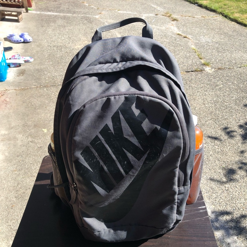 Nike Gray and  Black Backpack Sleek Design Size Medium